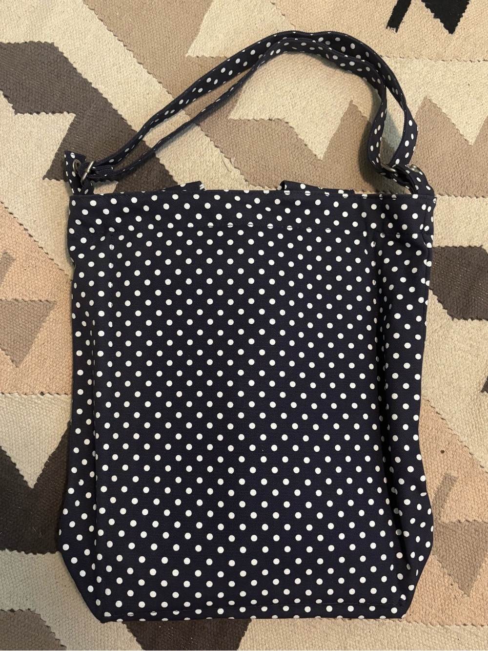 Baggu Duck Tote Polka Dot Navy Shoulder Tote Bag
